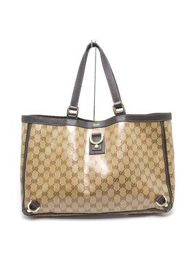 Gucci Tote Bag GG Crystal Beige and Brown